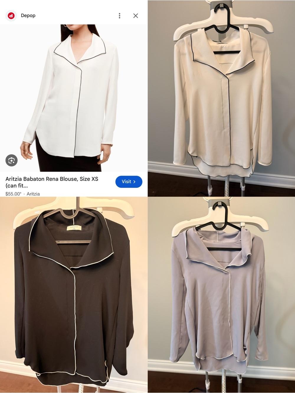 3 Babaton Blouse white black purple